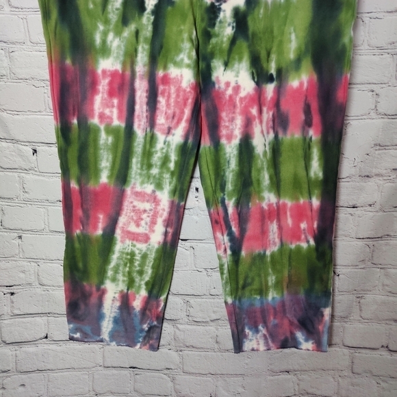 Sandrine Rose X Free People Tie Dye Sweatpants Green Pink Blue Size Large - Picture 3 of 6